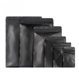 100PCS Matte Black Aluminum Foil Ziplock Packaging Bag Resealable Snack Coffee Sugar Beaf Biscuit Candy Tea Gift Storage Pouches