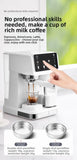 220V Touch Screen Coffee Machine for Home 20Bar Espresso Maker with Milk Frother Automatic Coffee Brewer Energy Saving