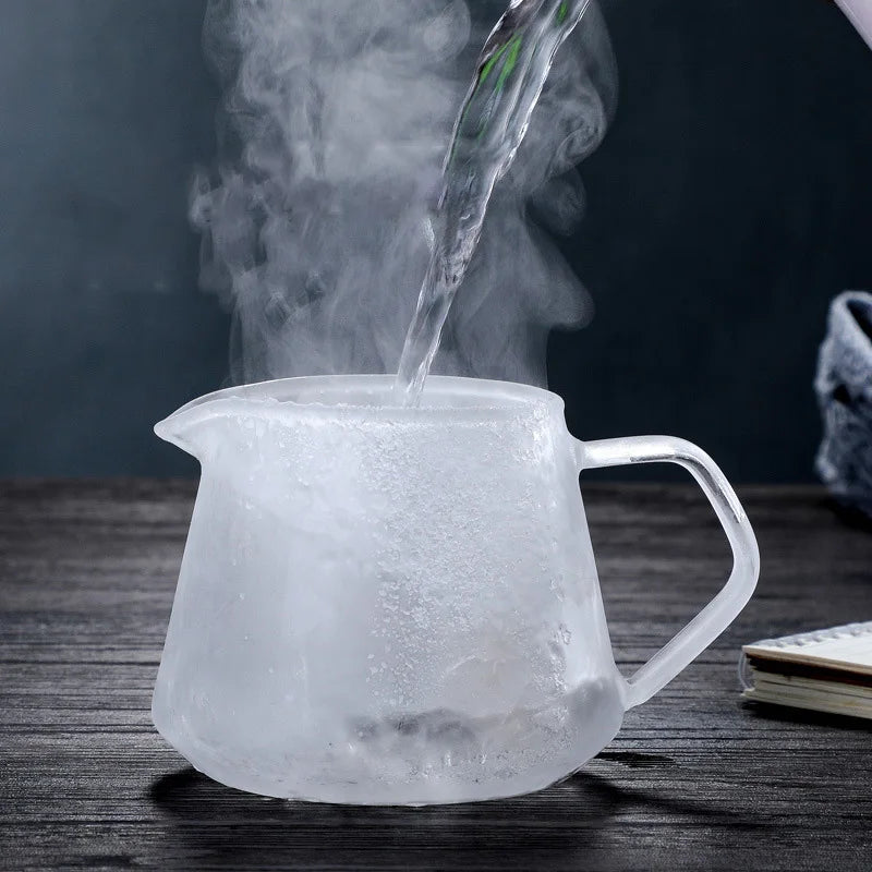 300ml/400ml/500ml/650 Coffee Pot High Temperature Resistant Glass Sharp-mouthed Hand Punch Sharing Pot Household Drip Coffee Pot