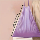 Purple Drawstring Trash Bags 100-Pack Thick Leak-Proof Disposable Garbage Bags for Kitchen Bathroom Home Trash Cans