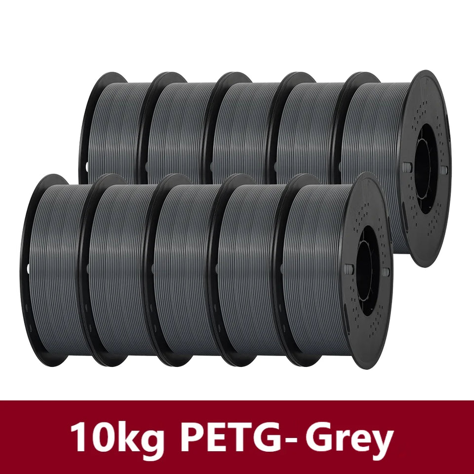 KINGROON 10KG PLA/PETG Filament 1.75mm Black White Gray 3D Printer Filament No Bubbles Plastic 10 Rolls Wholesale