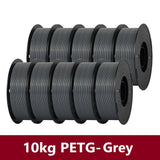 KINGROON 10KG PLA/PETG Filament 1.75mm Black White Gray 3D Printer Filament No Bubbles Plastic 10 Rolls Wholesale