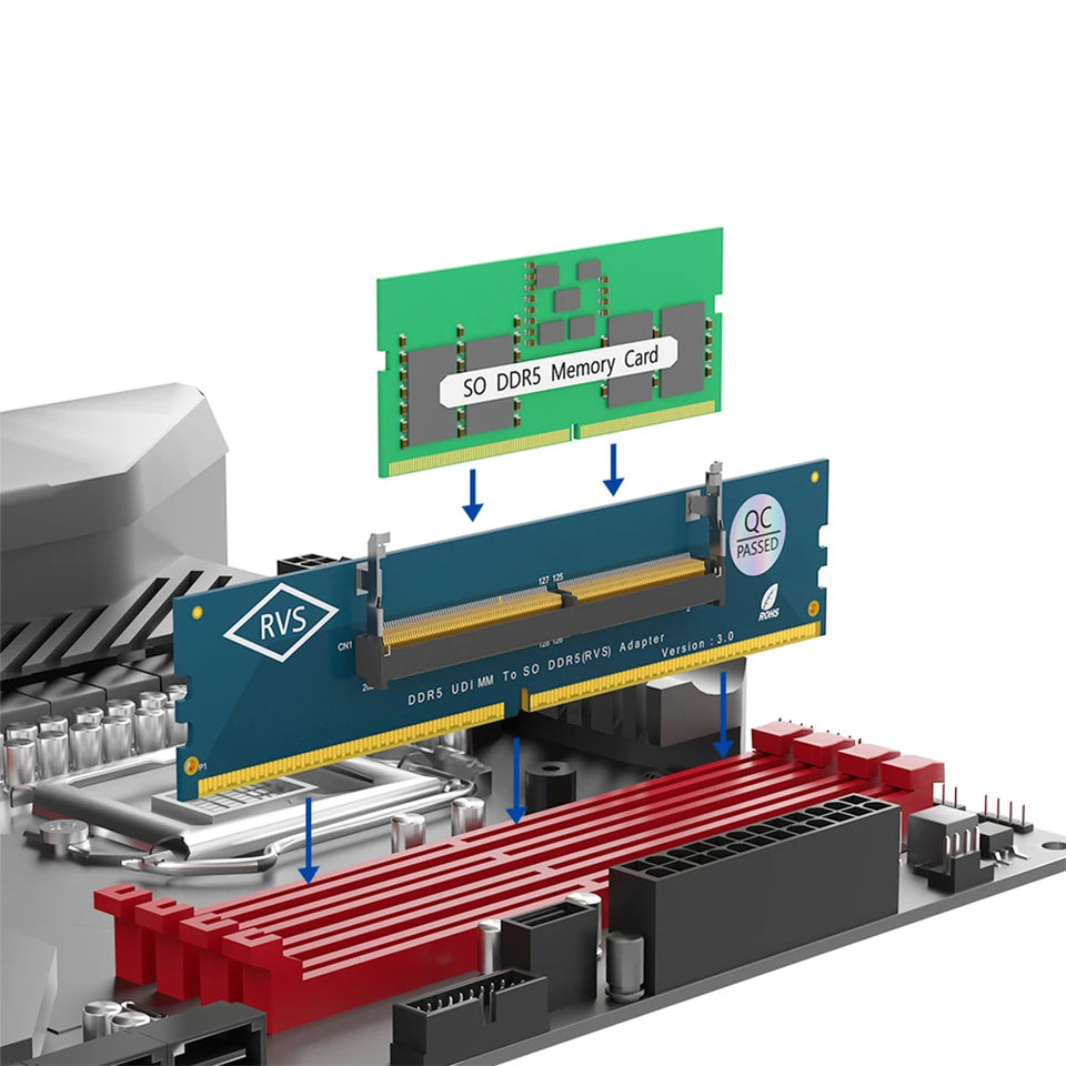 Laptop SO DDR5 RAM To Desktop DDR5 U-DIMM Adapter Overcurrent Protection Memory Card Converter DDR5 Memory RAM Adapter Card