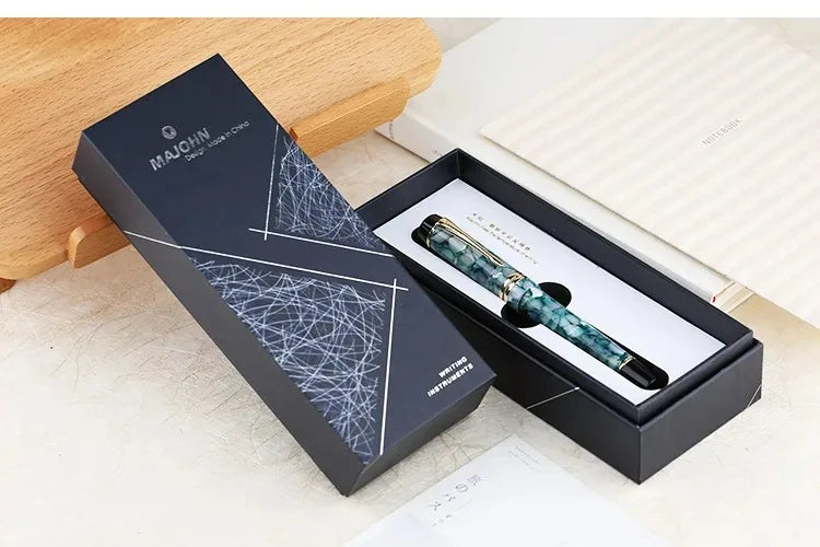 MAJOHN M600S Resin Pen 35 # Gold Plated Daming Tip Universal Type Student Adult Writing Practice Gift Ink Pen