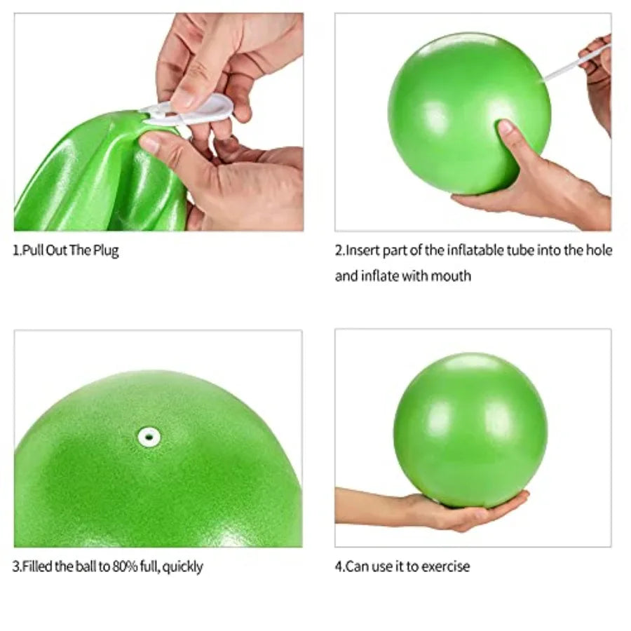 Pilates Ball 8 Pack 9 Inch Non-Slip Explosion-Proof Core Treatment for Fitness Training in Black