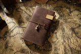 Refillable Leather Travel Notebooks Diary, Retro Handmade Leather Portable Travel Journals Sketchbook for School Office Supplies