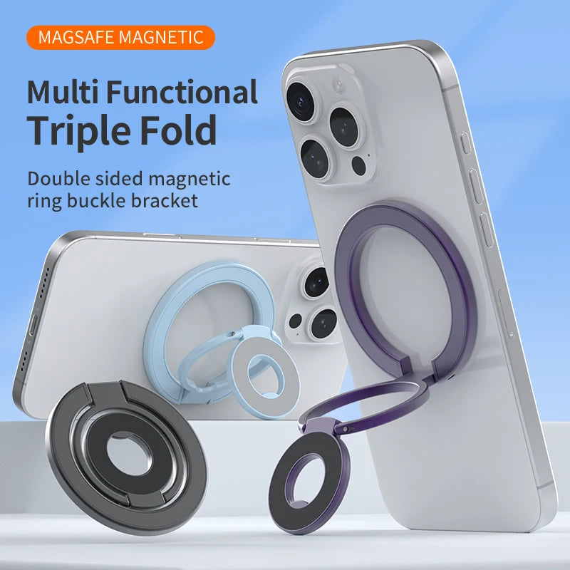 2025 New Double Sided Magnetic Phone Stand for Magsafe Strong Magnet Folding Holder Desktop Bracket for iPhone 17 16 15 Pro/Plus