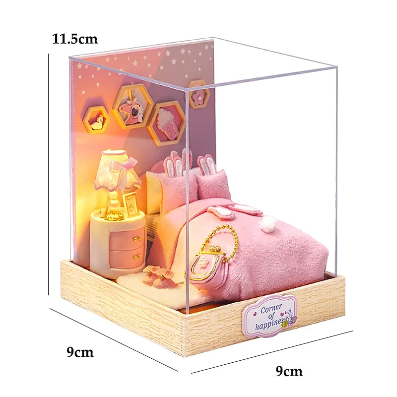 Coffee Shop Wooden Mini Doll House DIY Small House Kit Making And Assembling Room Models Toys For Kid Birthday Gifts Dollhouse