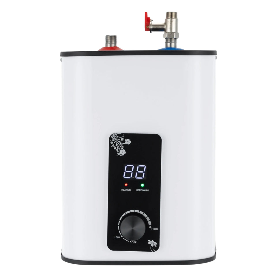 1500W 8L Electric Water Heater Instant Under Sink Stainless Steel Tank Fast Heating IPX4 Safe for Kitchen Bathroom RV SY-8