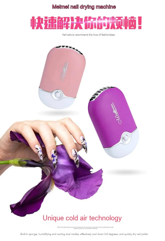 New USB Mini Fan Air Conditioning Blower USB Charging Fan Eyelash Hair Dryer Portable Nail Polish Quick Dry Pocket Cooling Fan