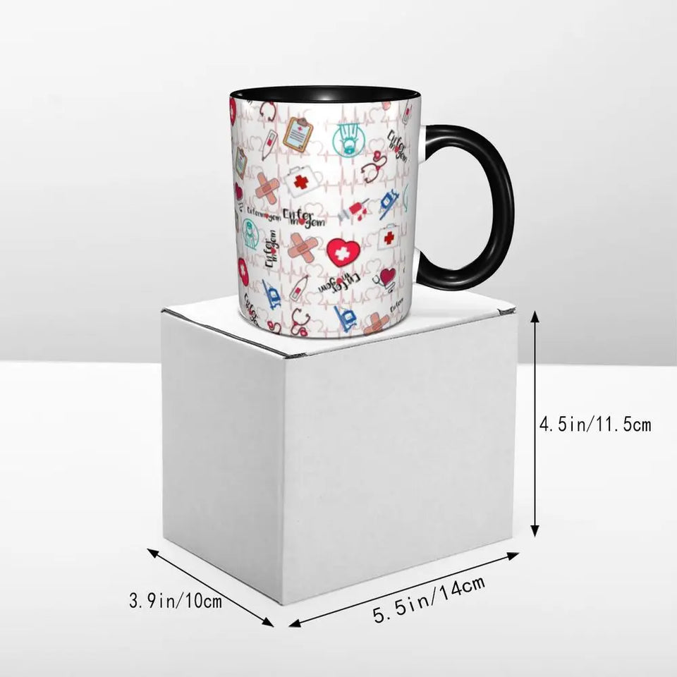 Pink Doctor Nurse Coffee Mugs DIY Customized Enfermera En Apuros Ceramic Milk Tea Mug Cup