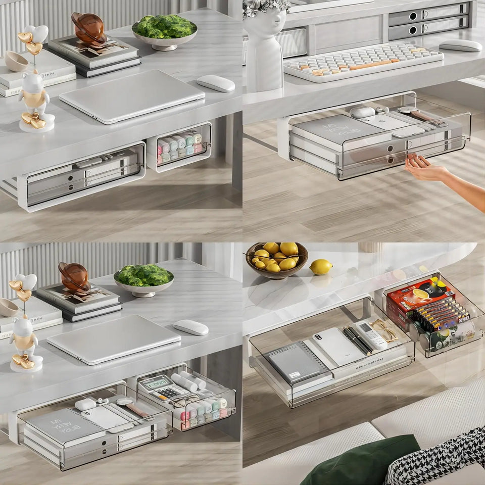 Under Desk Hidden Drawer Storage Slide Drawer Office Organizer Stationery Under Desk Organizer Dormitory Sundry Storage Drawer