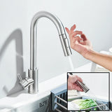 Smart Sensor Touch Kitchen Sink Faucet Brushed Nickel Poll Out Spout Black/Gold Sensor Faucets 360 Rotation Crane Two Functions