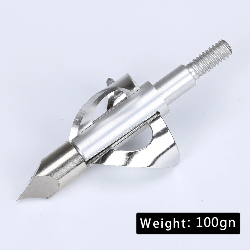 3pcs Hunting Broadhead 100gn-150gn ArrowHead Arrows Points for Compound Recurve Traditional Bow Crossbow Hunting Archery Outdoor