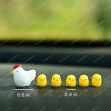 Cute Mini Chickens Car Decor, Fun Chicks Dashboard & Rearview Mirror Ornaments, Fairy Garden Home Accessories, Unique Car Gifts