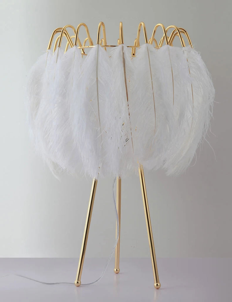 Modern Floor lamp for Living room Studio Bedroom Girl room feather lamp tripod minimal Gold floor table lamp
