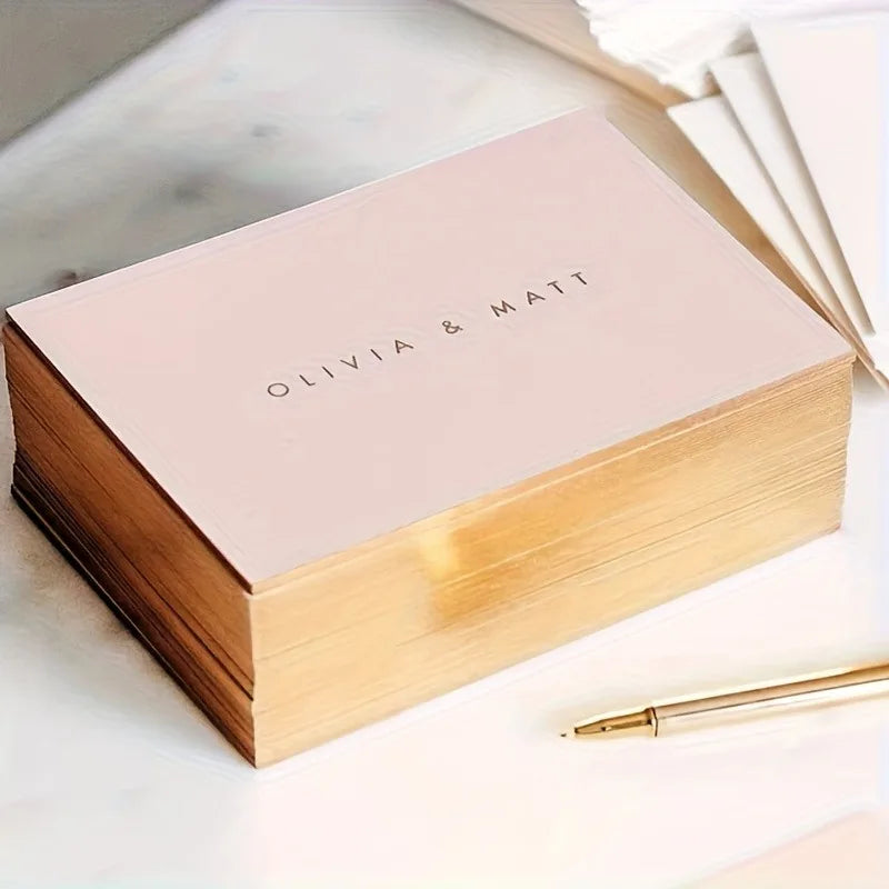 Personalized 9*5.4cm Custom Business Cards 300g Right Angle Double Sided Free Design Logo Text
