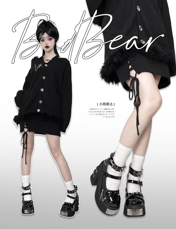 Japanese Retro Gothic Y2k Subculture Rivets Thick Heels High Heels Women's Shoes Sweet Lolita Shoes Spicy Girl
