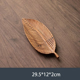Retro Walnut Tea Tray Wooden Round Serving Platter Tray Leaf Storage Wooden Tea Tray Plate Tea