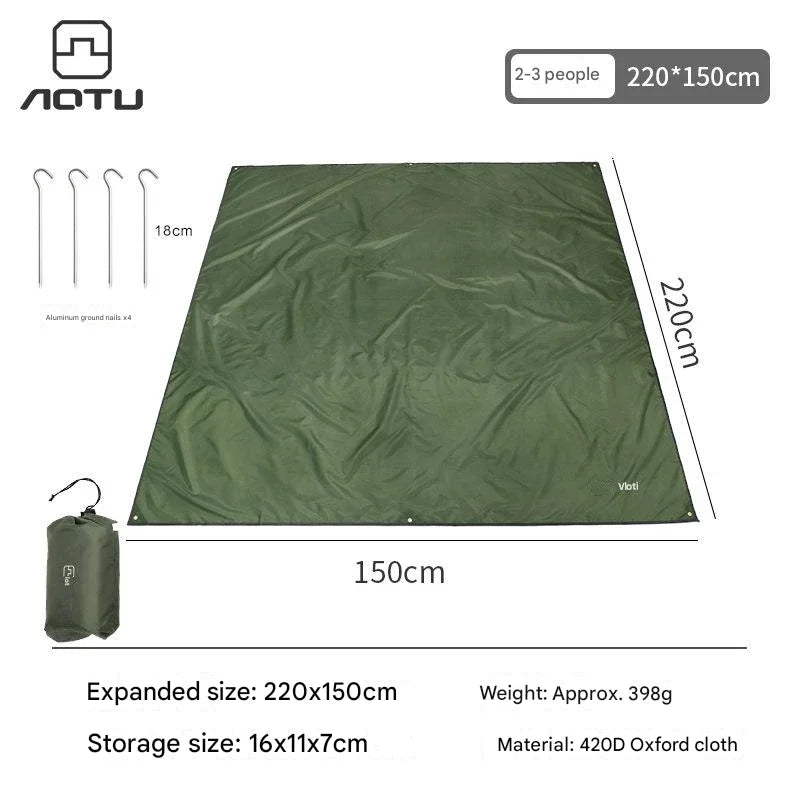 Camping Ground Sheet Picnic Mat Tent Footprint Tarp Awning Shade Beach Pad Outdoor Travel Tent Tarp Sun Canopy with Tent Pegs