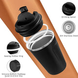  Stainless Steel Coffee Mug Travel Double Leak Proof Car Thermos Cup Tea Coffee Mug Reusable Hot Cold Drinks Insulated Cup