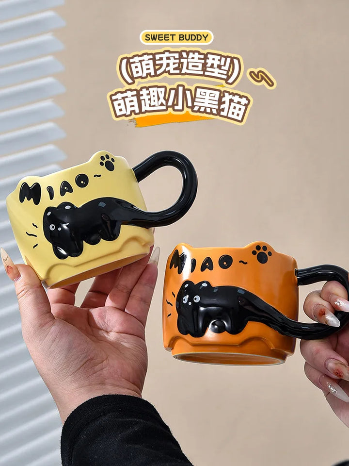 Cup Cat Stacking Cup Creative Mark Cup Drinking Cup For Guests Home Set Handle Ceramic Coffee Cup