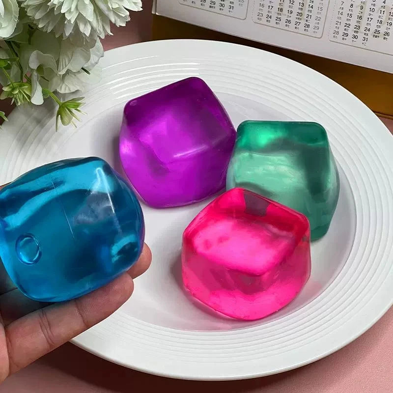 Maltose Ice Cube Squishy Toys Stress Relief Squeeze Toy Decompression Ice Cubes Sensory Fidget Toy Anti Stress Slow Rebound