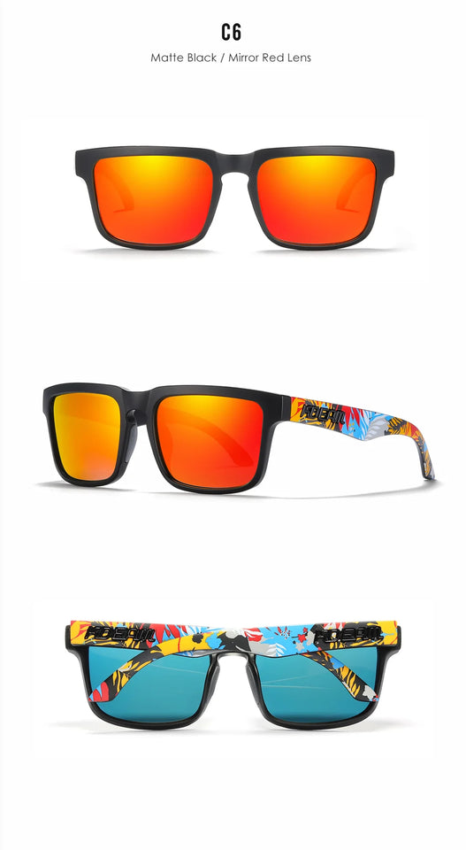 KDEAM New Arrivals Fashion Square Polarized Sunglasses For Men And Women Fishing Sun Glasses Colorful Lens With Hard Case