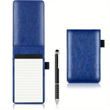 A7 Pocket Notebook with Pen - Portable Faux Cover, Replaceable Pages (Refillable), Compact Journal for Notes, Meetings, Travel