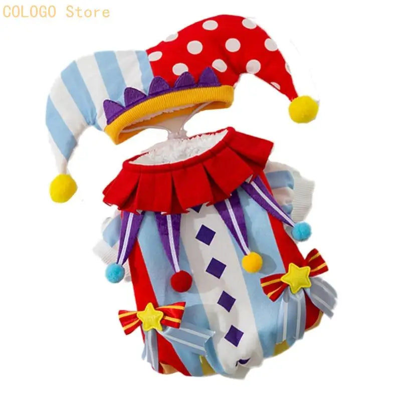 Dog Winter Apparel Clown Clothes Indoor Outdoor Use Clothes Sweatshirt Outfit Winter Apparel Walking Camping D0LD