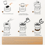 Coffee Brewer Cup Detachable Espresso Coffee Filter Cup with Filter Papers Compatible for Hoop Coffee Brewer-A70Z