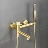 Bathtub Shower Faucet Brass Single Handle Waterfall Spout Wall Mounted Mixers Taps with Hand Shower Sets Bathroom Bidet Taps