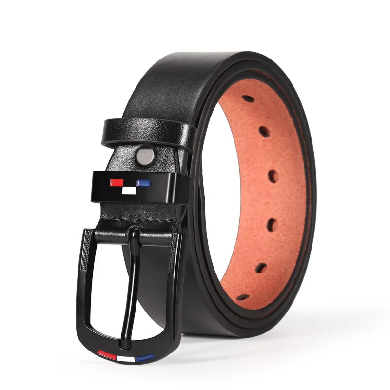 1pc Men's PU Leather Alloy Black Pin Square Buckle Belt Business Leisure Belts Fashion Black Coffee WaistBelts for Men