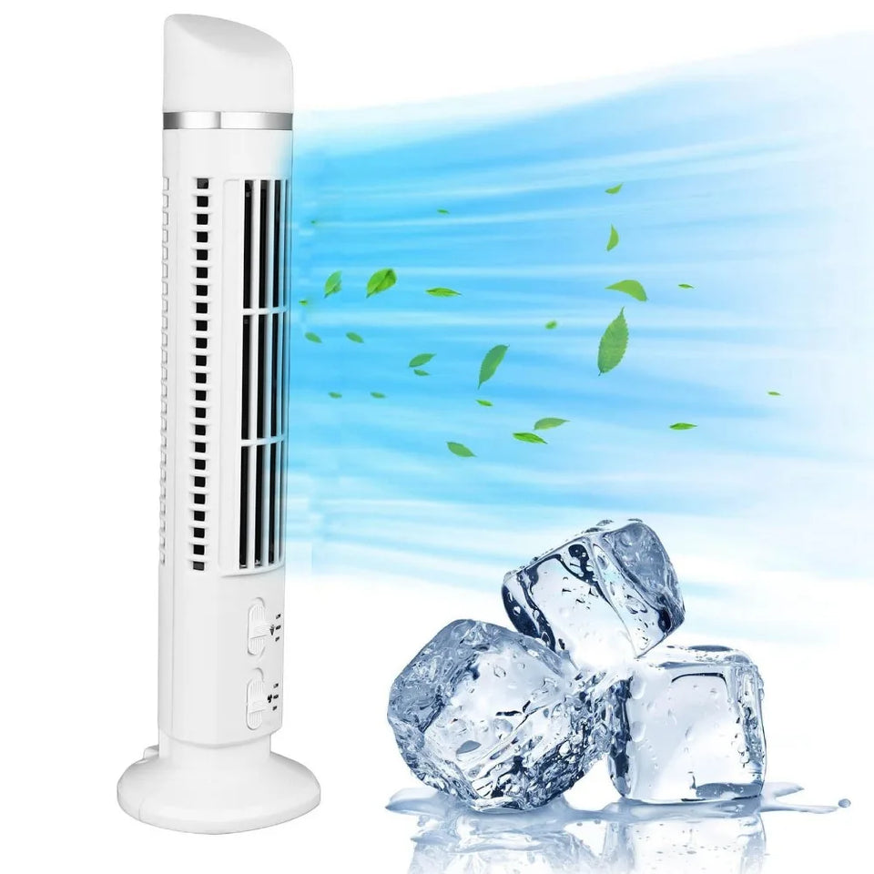 Bladeless Tower Fan Portable USB Desk Fan with Light for Home Bedroom Office