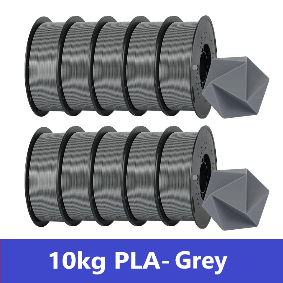 KINGROON 10KG PLA/PETG Filament 1.75mm Black White Gray 3D Printer Filament No Bubbles Plastic 10 Rolls Wholesale