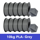 KINGROON 10KG PLA/PETG Filament 1.75mm Black White Gray 3D Printer Filament No Bubbles Plastic 10 Rolls Wholesale