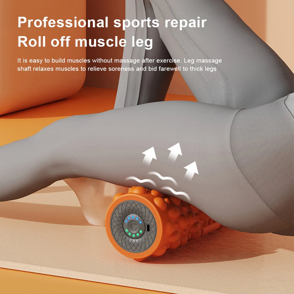 Electric Vibrating Foam Roller Massage Column Rechargeable Muscle Roller 5 Modes Tissue Massager for Bodybuilding