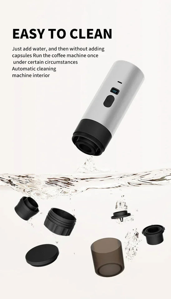 Wireless Electric Portable Espresso Coffee Machine For Car & Home Camping Coffee Maker Capsule Powder Travel