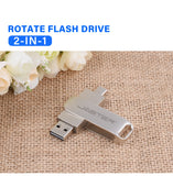 JASTER Metal USB TYPE-C 2 IN 1 Pen Drives 16GB silvery Flash Drive 64GB Commercial Affairs Gifts Memory Stick 4GB 8GB 32G U Disk