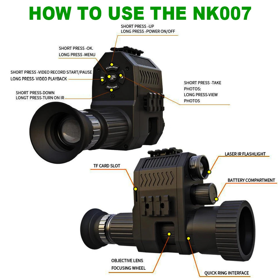 Tactical FAST Helmet NVG Night Vision Device, Hunting Riflescope IR Night Vision, Outdoor CS Shooting Training Sight Digital Cam