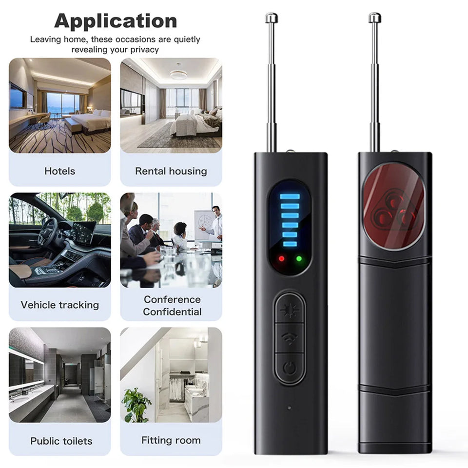 Wireless Camera Detectors 5 Levels Adjustable Sensitivity GPS Detector 25H Working Time for Travel Hotel Car for Office Bathroom