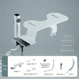 Bidet Attachment Ultra-Slim Toilet Seat Attachment Dual Nozzle Bidet Adjustable Water Pressure Non-Electric Ass Sprayer