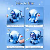 Cartoon Astronaut Pencil Sharpener Student Pencil Sharpener Hand Crank Manual Sharpener Adjustable Thickness Cute Pencil Cutter