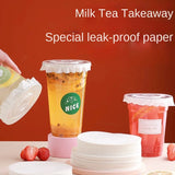 500pcs Disposable Cup Lid Drink Seal Paper Lid Coffee Milk Tea Leak-proof Cup Film Takeaway Packaging Anti-overflow Sealing Film