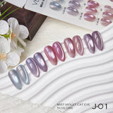 Vendeeni 5 Colors/Set Crystal Cat Eye Gel Nail Polish Semi Permanent Sparkling Magnetic UV LED Soak Off Gel Varnish With Display