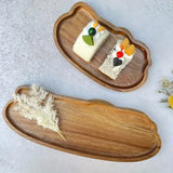 Japanese-style wooden coffee trays, fruit trays, desserts, candies, bread, snacks, cakes, food, table trays