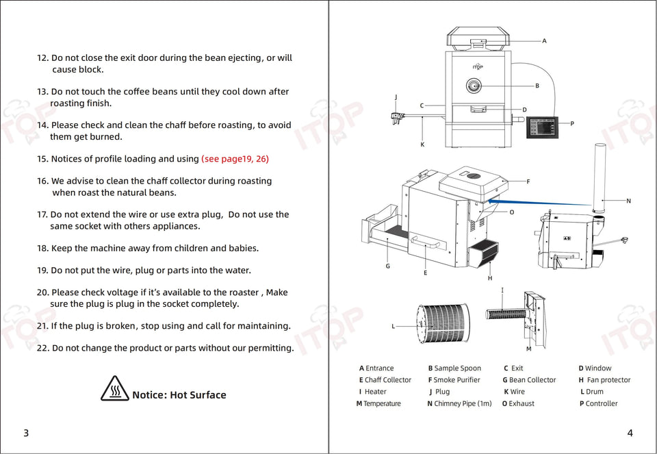 ITOP CBR-2 Generation 2 Electric Coffee Bean Roaster with Artisan System Commercial Roaster Automatic Roasting Machine 110V 220V