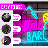 Cocktails Beer Neon Sign - Bright LED Bar Decor,  Commercial Pub & Home Bar, Grand Opening Gift for Bartenders & Brew Lovers