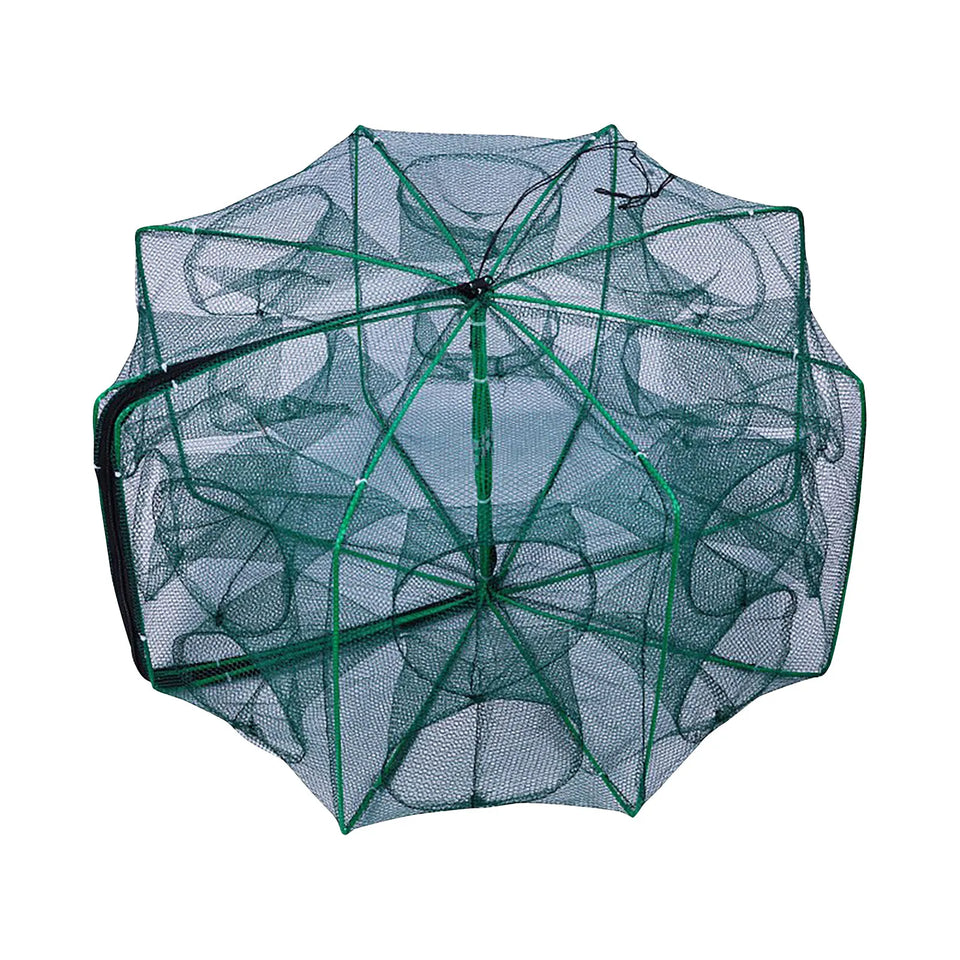 Folding lobster cage 2025 new style fishing trap fishing tool kit fish shrimp crayfish crab fishing net nylon material