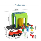 Set Police Thief Catching Building Block Suit Compatible With Wooden Train Track Plastic Police Station Children's Toys Gifts